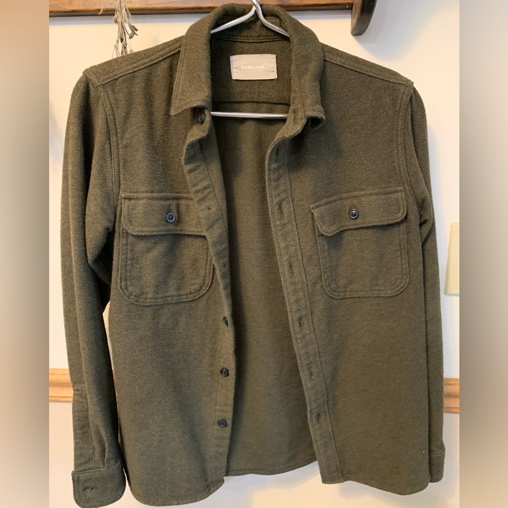 XS Everlane jacket flannel shirt / jacket olive green shacket